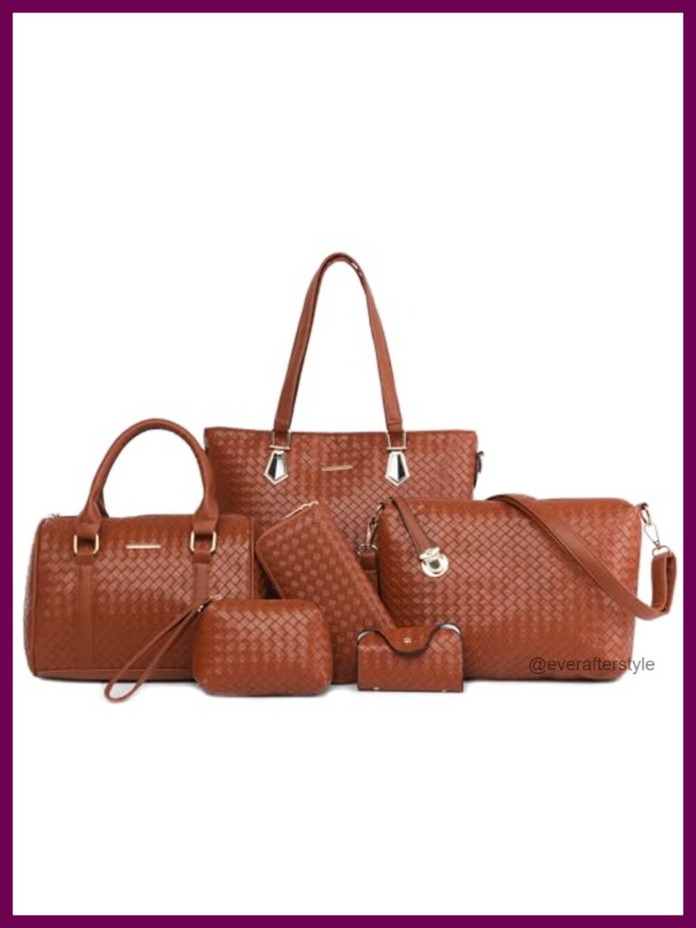 6-Piece Women's Handbag Set: Tote, Crossbody, Hobo, Clutch, Card Holder -